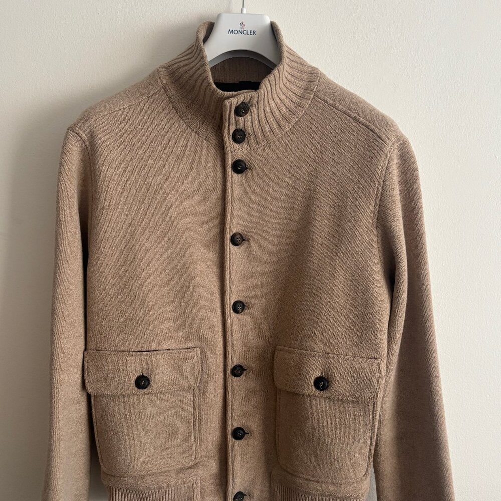 $1245 Lardini Valstarino Beige Wool Cardigan/ Jacket -EU 52/ US 42 Medium/ Large